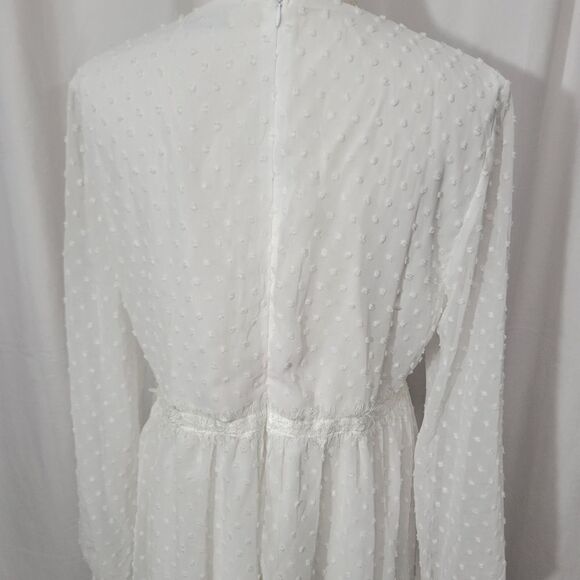 JASAMBAC Women's Swiss Dot long sleeve maternity Dress - Picture 6 of 14